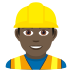 👷🏿‍♂️ man construction worker: dark skin tone display on JoyPixels